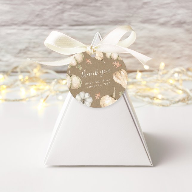 Rustic Pumpkins Fall Baby Dusche Vielen Dank Geschenkanhänger (Von Creator hochgeladen)