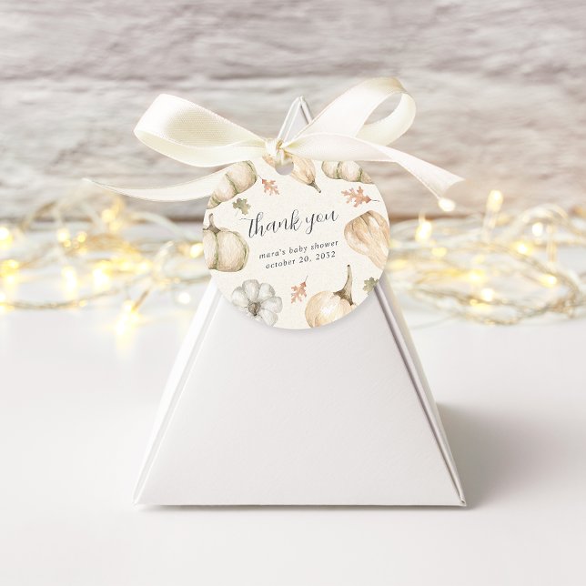 Rustic Pumpkins Fall Baby Dusche Vielen Dank Geschenkanhänger (Von Creator hochgeladen)