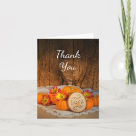 Rustic Pumpkins Fall Barn Wedding Vielen Dank Dankeskarte