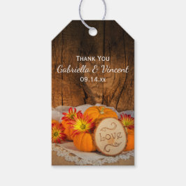 Rustic Pumpkins Hochzeit im Herbst Vielen Dank für Geschenkanhänger