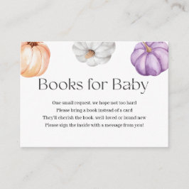 Rustic Pumpkins ORANGE PURPLE WHITE Book Request Begleitkarte