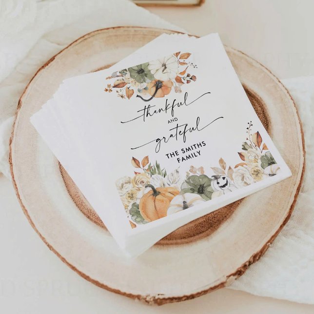 Rustic Pumpkins Thanksgiving Dinner Paper Napkin Serviette (Von Creator hochgeladen)