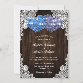 Rustic Purple and Blue Floral Wedding Invitation Einladung