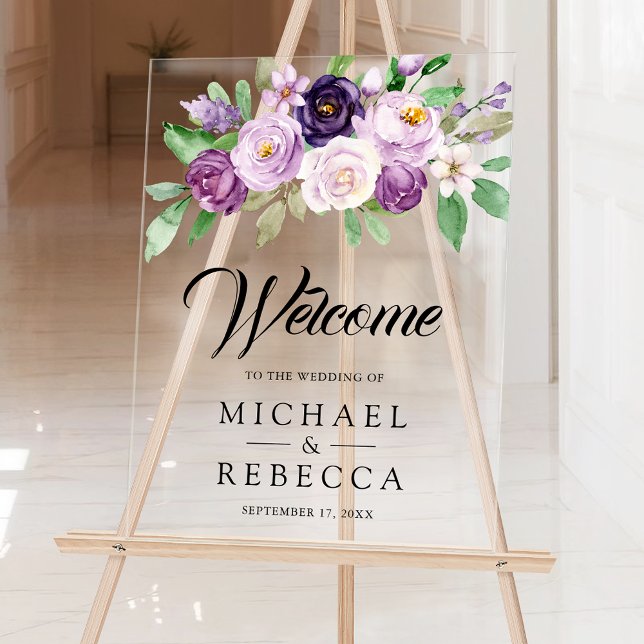 Rustic Purple Floral Wedding Welcome (Créateur téléchargé)