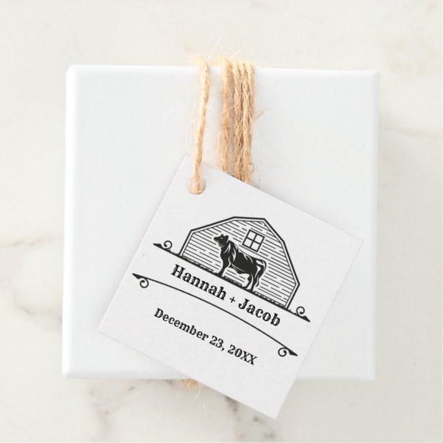 Rustic Ranch Western Country Cowboy Wedding Geschenkanhänger (Beispiel)