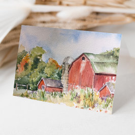 Rustic Red Barone Country Watercolor Vielen Dank Dankeskarte