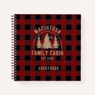 Rustic Red Buffalo Plaid Woods livre d'or