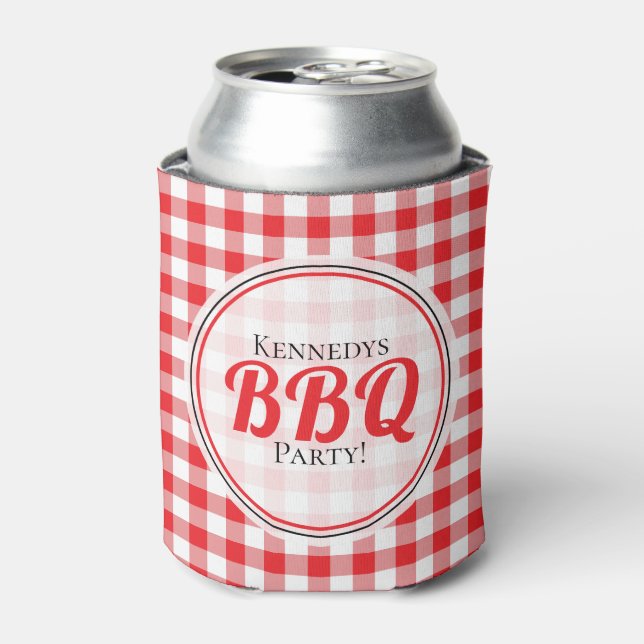 Rustic Red Gingham Family Picnic GRILLEN Dosenkühler (Kanne Vorderseite)