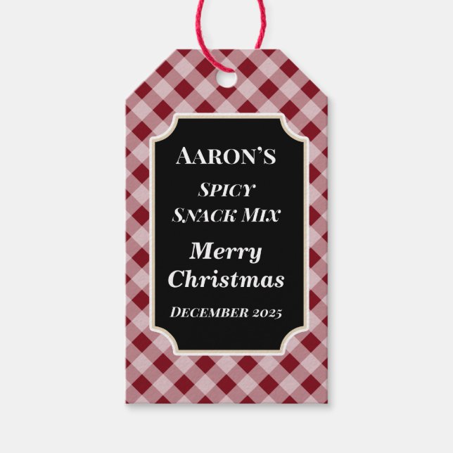 Rustic Red Gingham Gift Tags Geschenkanhänger (Vorderseite)