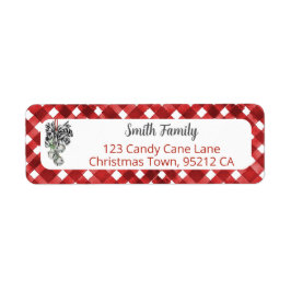 Rustic Red Gingham Noël Adress