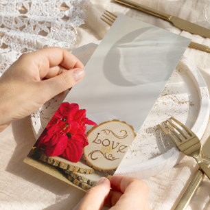Rustic Red Poinsettia Programme de mariage d'hiver