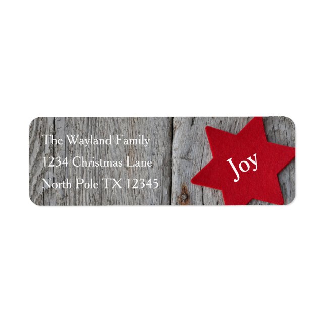Rustic Red Star Address Labels (Vorne)