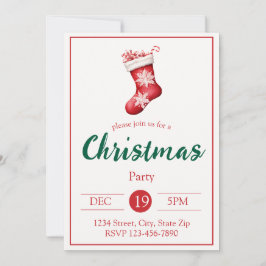 Rustic Red Stocking Invitation de vacances | Ferme