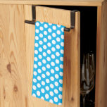 Rustic Retro Vintag White Polka Dots Sky Blue Geschirrtuch<br><div class="desc">Custom Elegant Classic Rustic White Polka Dots Template Niedlich Kitchen & Dining / Tisch & Küche Linens / Retro / Vintag Sky Blue Kitchen Handtuch.</div>