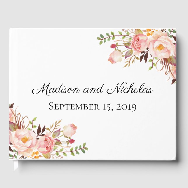 Rustic Rose Floral Mariage Livre d'invité (Recto)
