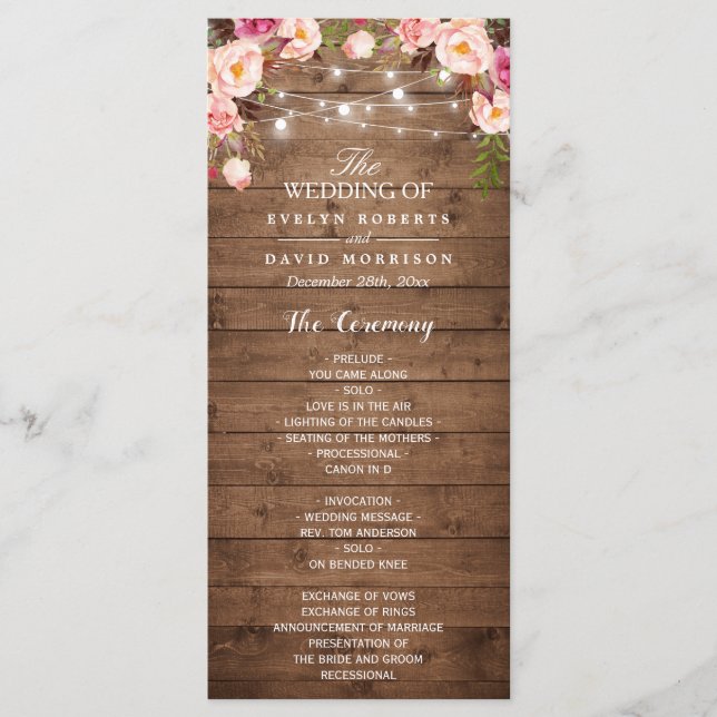Rustic Rose Floral String Éclairage programme de m (Devant)