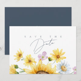 Rustic Royal Blue Opulence Sonnenblumen Hochzeit Save The Date