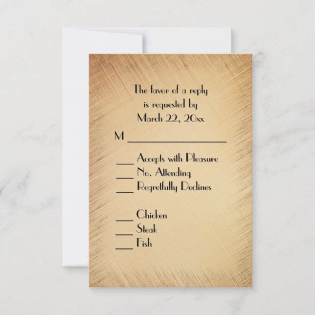 Rustic RSVP with Menu Choice Karte (Vorderseite)