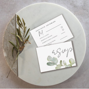 Rustic Sage Green Eucalyptus Wedding RSVP