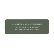 Rustic Sage Green Wedding Return Label