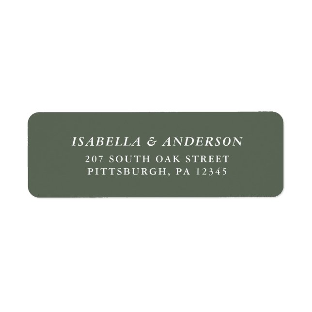 Rustic Sage Green Wedding Return Label (Vorne)