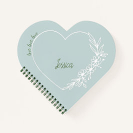 Rustic Sage Heart journal carnet livre de poésie