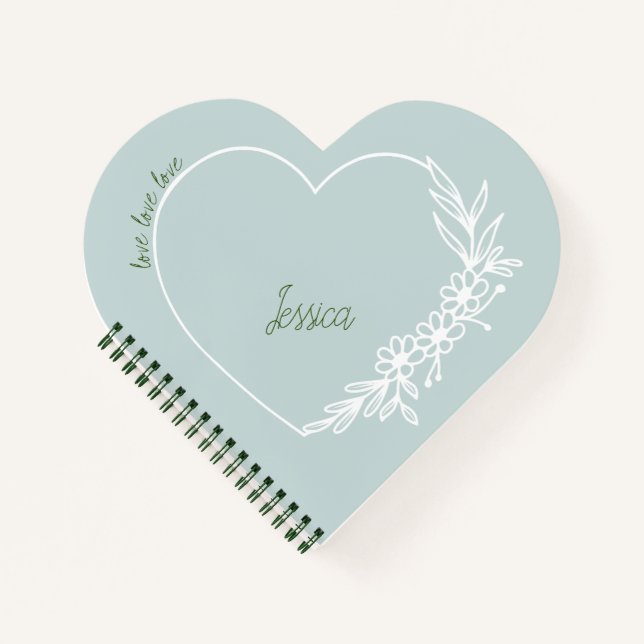 Rustic Sage Heart journal carnet livre de poésie (Devant)