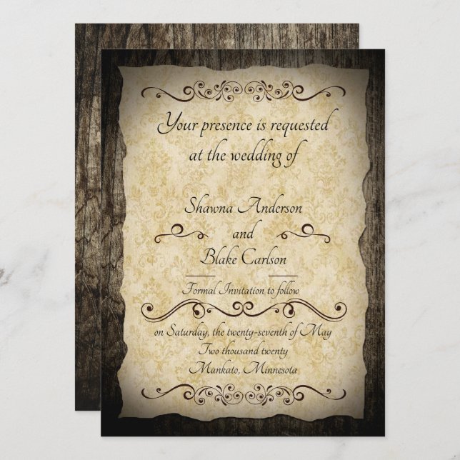 Rustic Save the Date Invitation (Devant / Derrière)