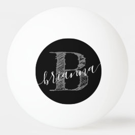 Rustic Script Monogram Initial Personalisiert Tischtennisball