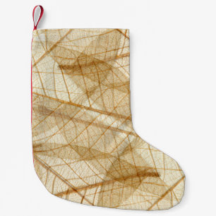 Rustic Sheer Cream Lace Blätter Kleiner Weihnachtsstrumpf