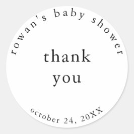 Rustic Simple Baby Dusche Vielen Dank Sticker