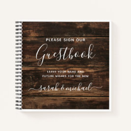 Rustic Simple Elegant Barn Wood Wedding Gästebuch Notizbuch