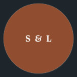 Rustic Simple Monogram Wedding Enveloper Stickers<br><div class="desc">Diese eleganten Terracotta Hochzeitsfeiern sind mit minimalen Serifen,  Ampersand und Schrift-Typografie ausgestattet. Passen Sie diese Umschlag Aufkleber mit Namen,  Hochzeitstag Details und mehr an.</div>