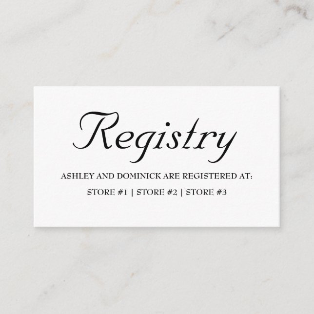 Rustic Simple Wedding Registry Enclosure Card Begleitkarte (Vorderseite)