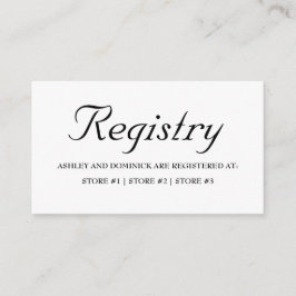 Rustic Simple Wedding Registry Enclosure Card Begleitkarte