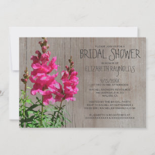 Rustic Snapdragon Bridal Shower Einladungen