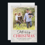Rustic Snowflakes Christmas Holiday Foto Card Feiertagskarte<br><div class="desc">Celebrate the season with this modern and stylish holiday card from Berry Berry Sweet. Matching items and more design options are available at our store: www.berryberrysweet.com Background color can be customized online to best match your foto!</div>