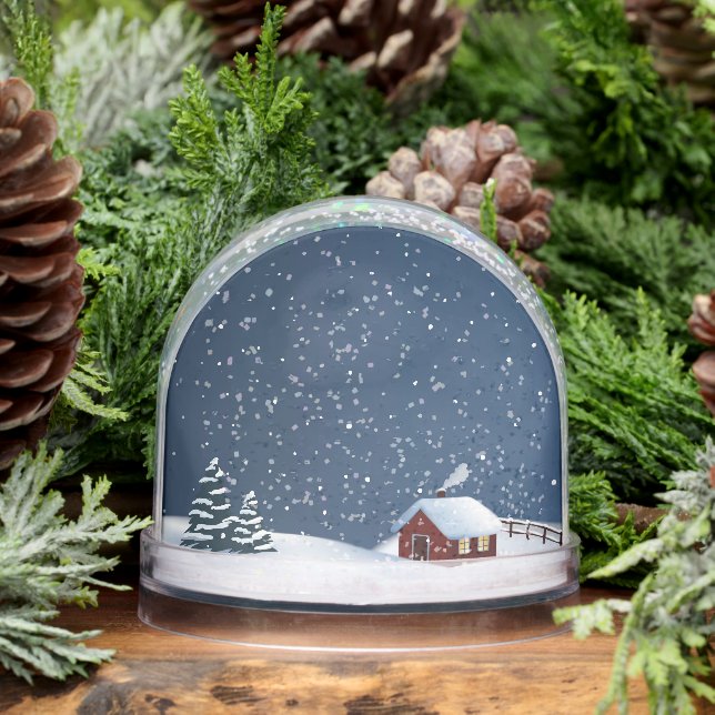 Rustic Snowy Cabin Scene Snow Globe Schneekugeln (Winter)