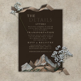 Rustic Snowy Mountain Landscape Watercolor Wedding Begleitkarte