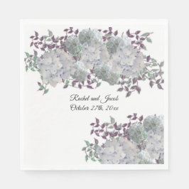 Rustic Soft Blue Hydrangea Hochzeitspapier Napkins Serviette