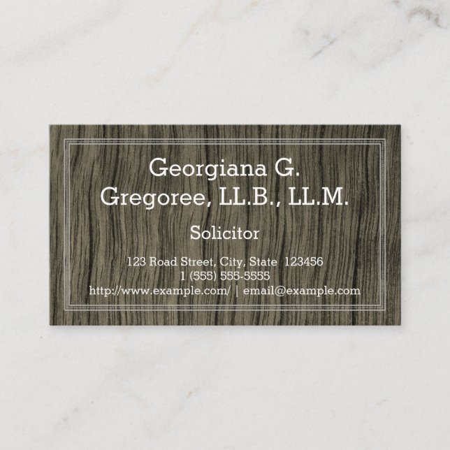 Rustic Solicitor Business Card Visitenkarte (Vorderseite)
