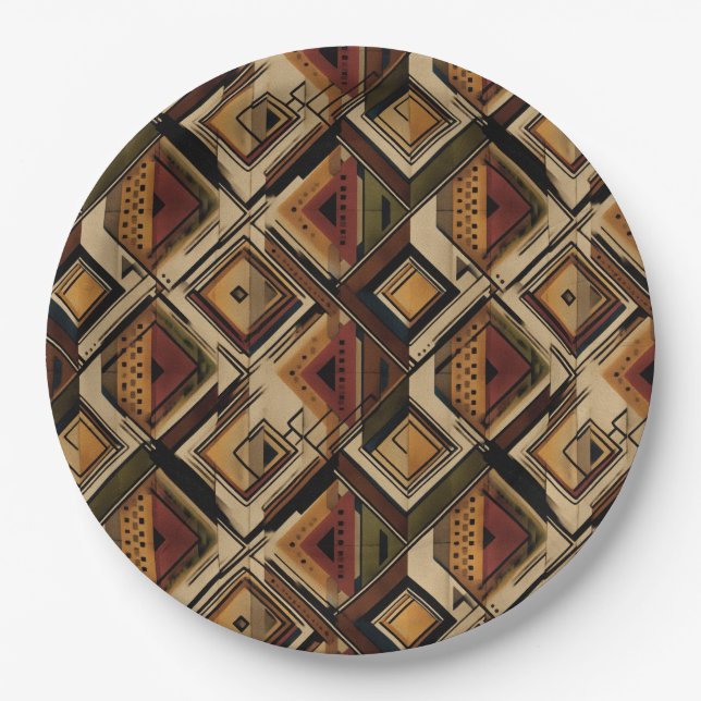 Rustic Southwestern Stripe Pattern (1) Pappteller (Vorderseite)