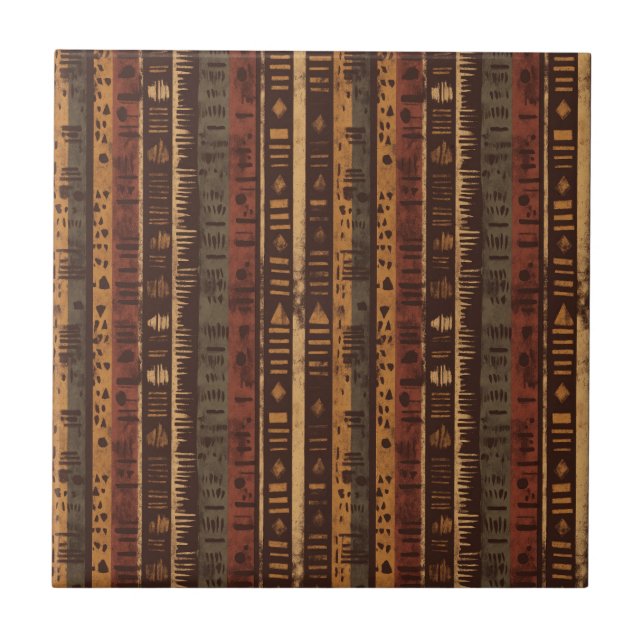 Rustic Southwestern Stripe Pattern (5) Fliese (Vorderseite)