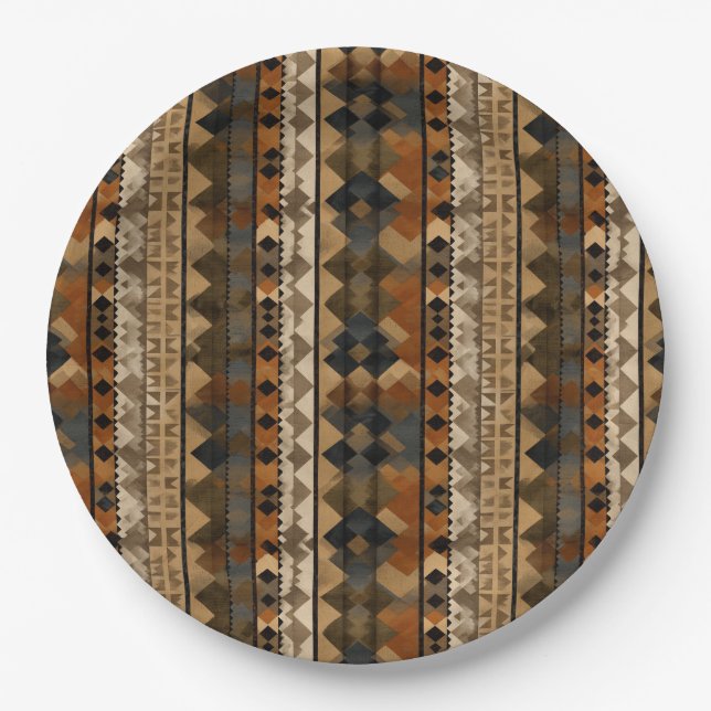 Rustic Southwestern Stripe Pattern (6) Pappteller (Vorderseite)