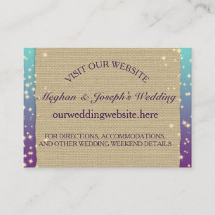 Rustic Sparkle Ombre' Hochzeitsinformation Beilage Begleitkarte