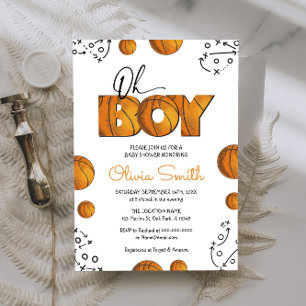 Rustic Sports Boy Basketball Baby Dusche Einladung