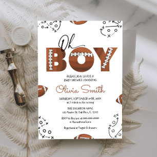 Rustic Sports Boy Football Baby Dusche Einladung