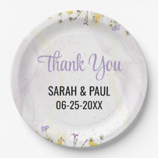 Rustic Spring Floral Elegant wedding Pappteller