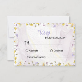 Rustic Spring Floral Elegant wedding RSVP card