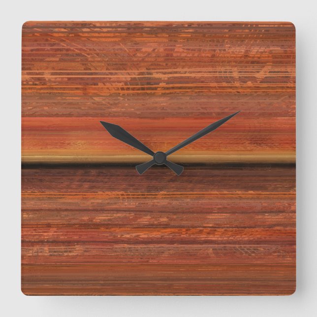 Rustic Square Wall Clock Quadratische Wanduhr (Vorderseite)